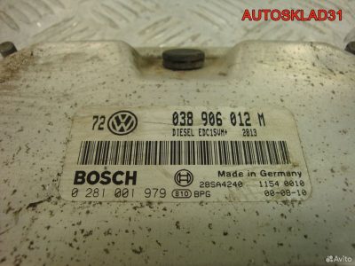 Блок Эбу Volkswagen Golf 4 1,9 TDI ALH 038906012M - АвтоСклад31.рф - авторазборка контрактные б/у запчасти в г. Белгород