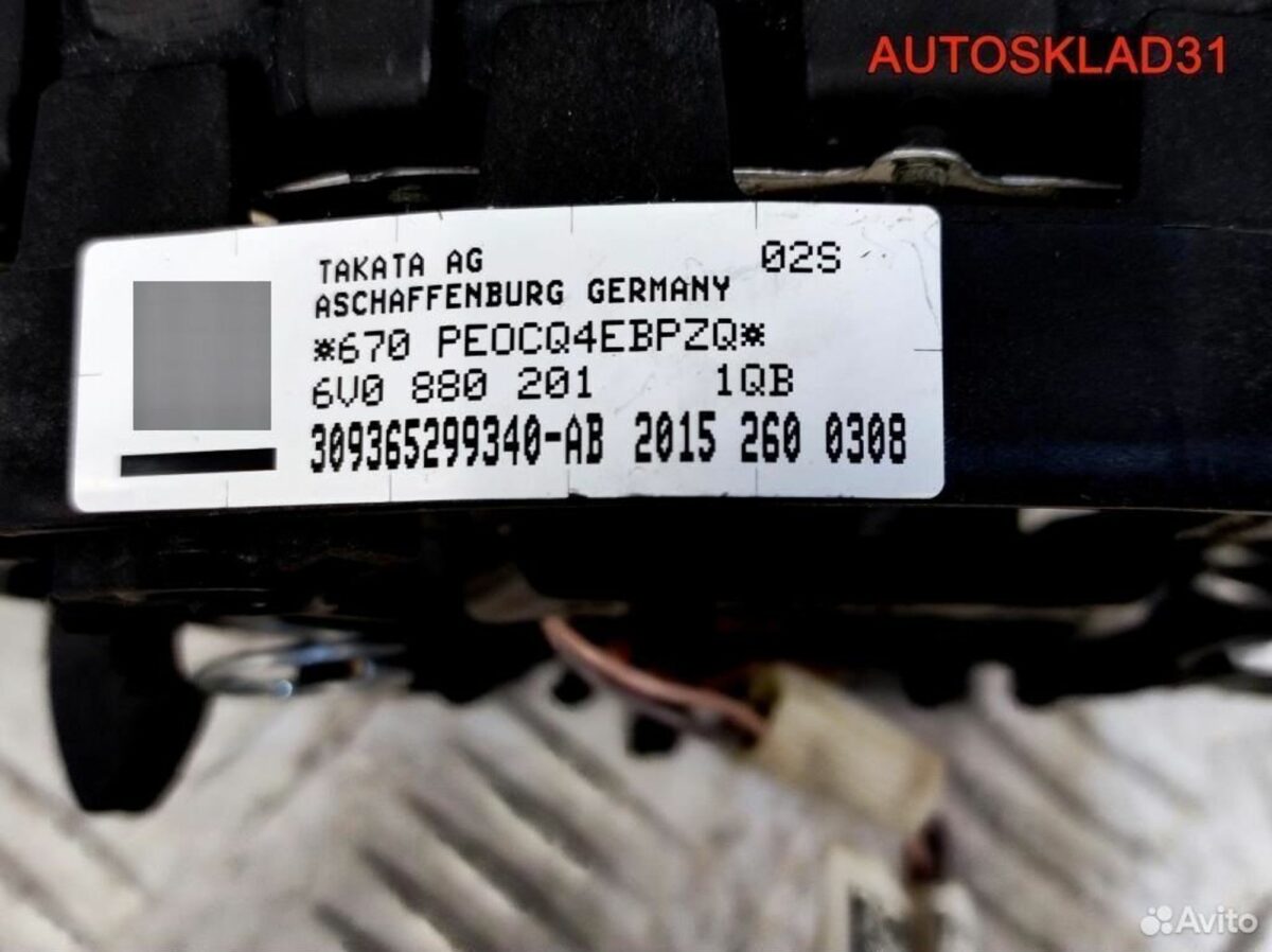 Подушка безопасности в рулевое колесо Skoda Fabia - АвтоСклад31.рф - авторазборка контрактные б/у запчасти в г. Белгород