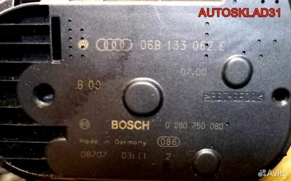 Заслонка дроссельная  Audi A6 C5 ARH 06B133062E - АвтоСклад31.рф - авторазборка контрактные б/у запчасти в г. Белгород