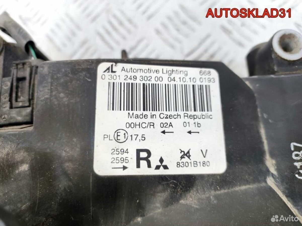 Фара правая Mitsubishi Colt Z3 8301B180 - АвтоСклад31.рф - авторазборка контрактные б/у запчасти в г. Белгород