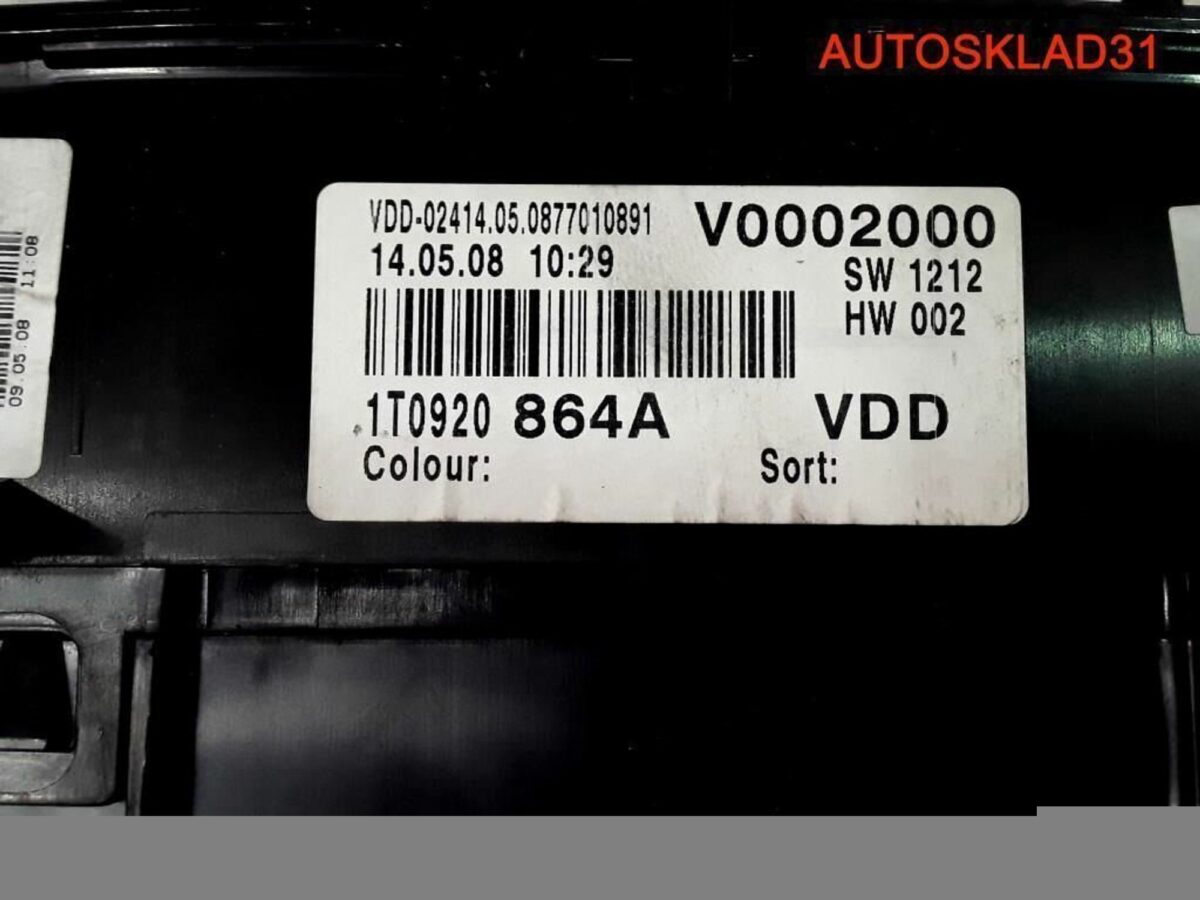 Панель приборов Volkswagen Caddy 3 BLS 1T0920864A - АвтоСклад31.рф - авторазборка контрактные б/у запчасти в г. Белгород