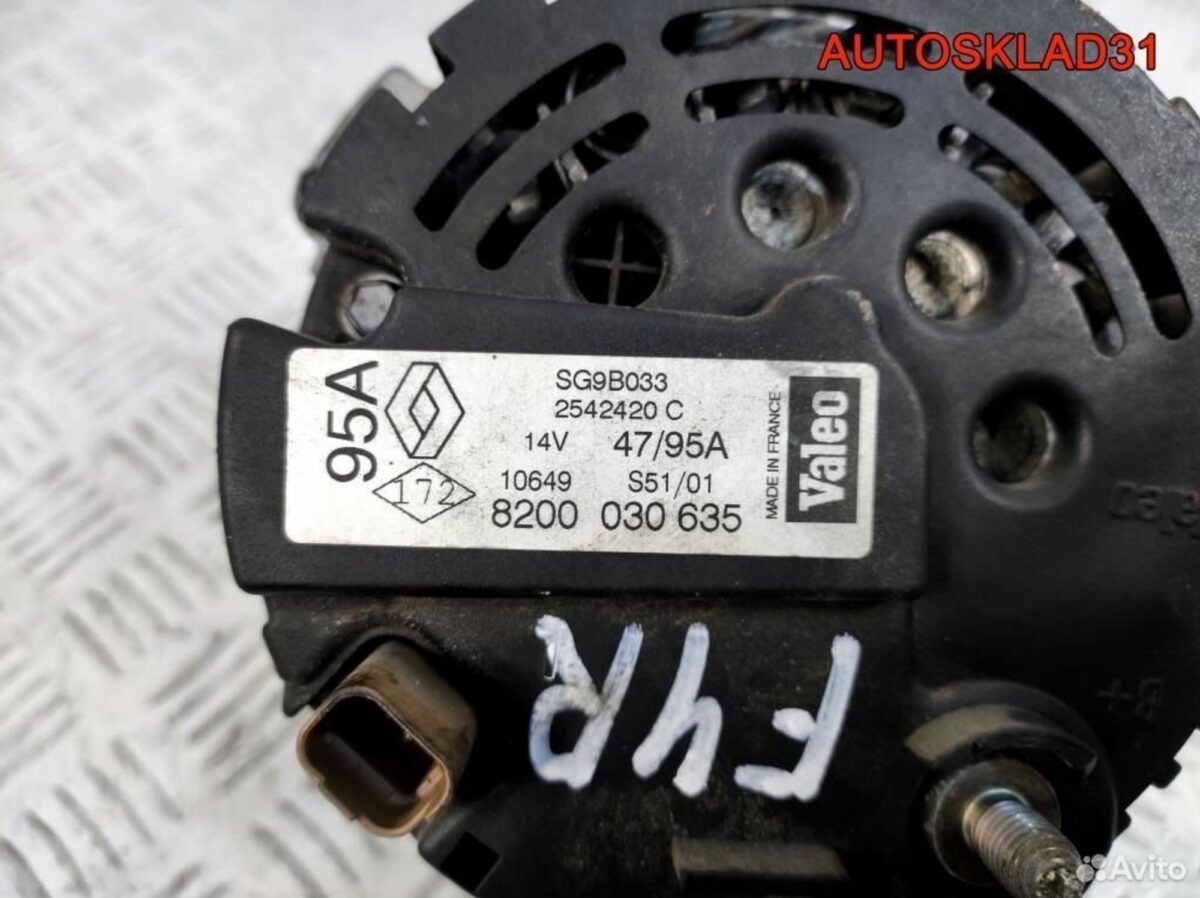 Генератор Renault Laguna 2.0 F4R 8200030635 - АвтоСклад31.рф - авторазборка контрактные б/у запчасти в г. Белгород