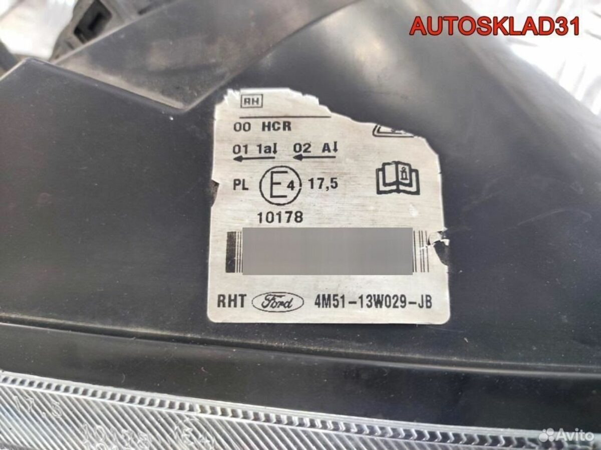 Фара правая Ford Focus 2 4M5113W029JB Дорест - АвтоСклад31.рф - авторазборка контрактные б/у запчасти в г. Белгород