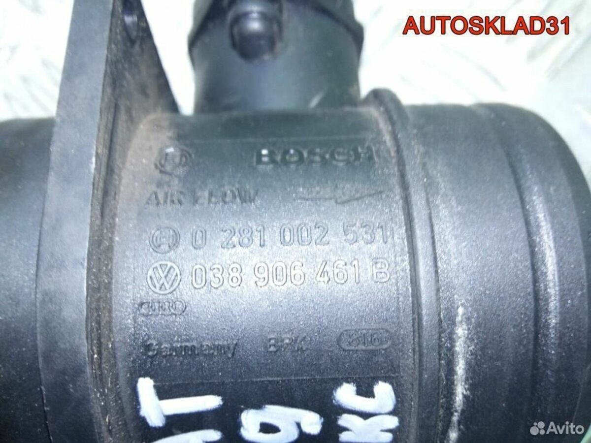 Расходомер воздуха VW Passat B6 1.9 TDI 038906461B - АвтоСклад31.рф - авторазборка контрактные б/у запчасти в г. Белгород