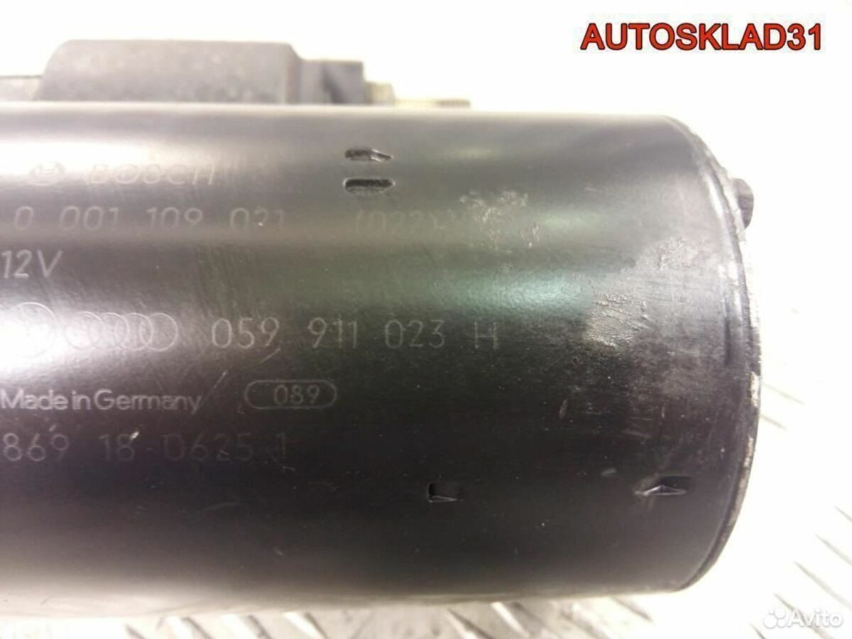 Стартер Audi A6 C5 2.5 AKN 059911023H - АвтоСклад31.рф - авторазборка контрактные б/у запчасти в г. Белгород