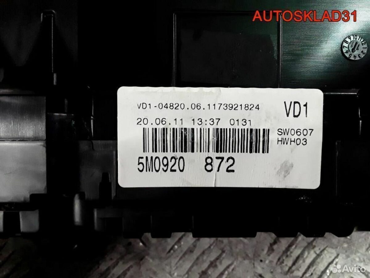 Панель приборов Volkswagen Golf Plus 5M0920872 - АвтоСклад31.рф - авторазборка контрактные б/у запчасти в г. Белгород