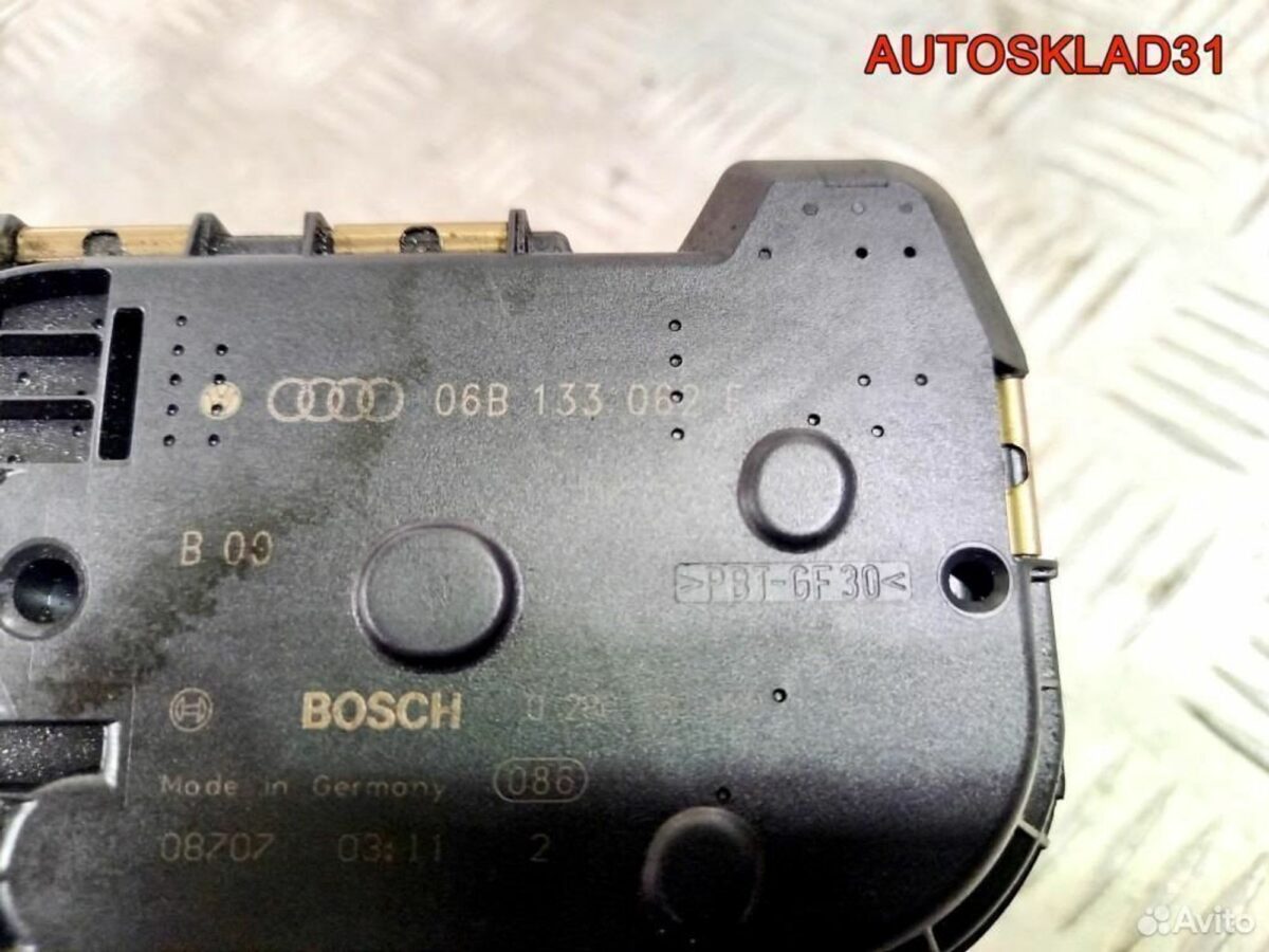 Заслонка дроссельная  Audi A6 C5 ARH 06B133062E - АвтоСклад31.рф - авторазборка контрактные б/у запчасти в г. Белгород