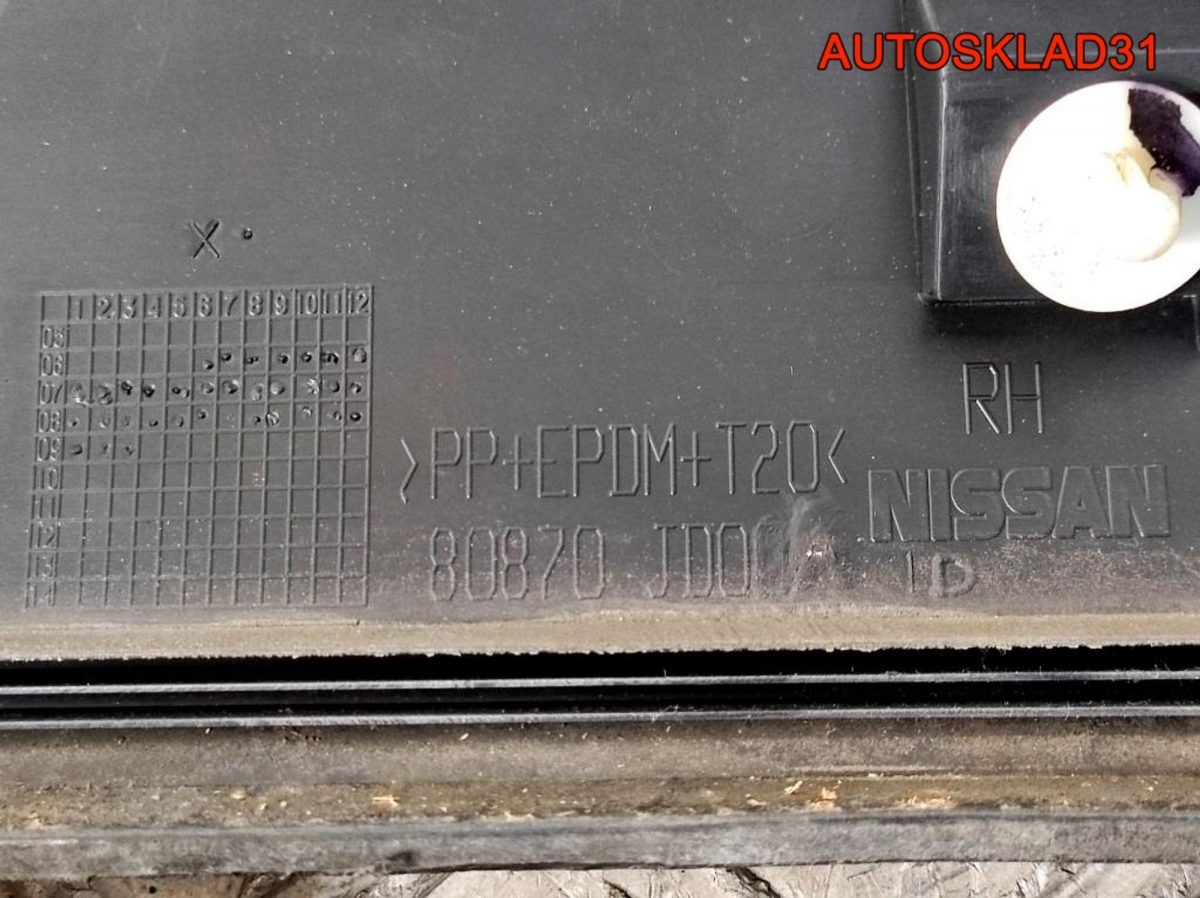 Накладка двери передней правой Nissan Qashqai J10 - АвтоСклад31.рф - авторазборка контрактные б/у запчасти в г. Белгород