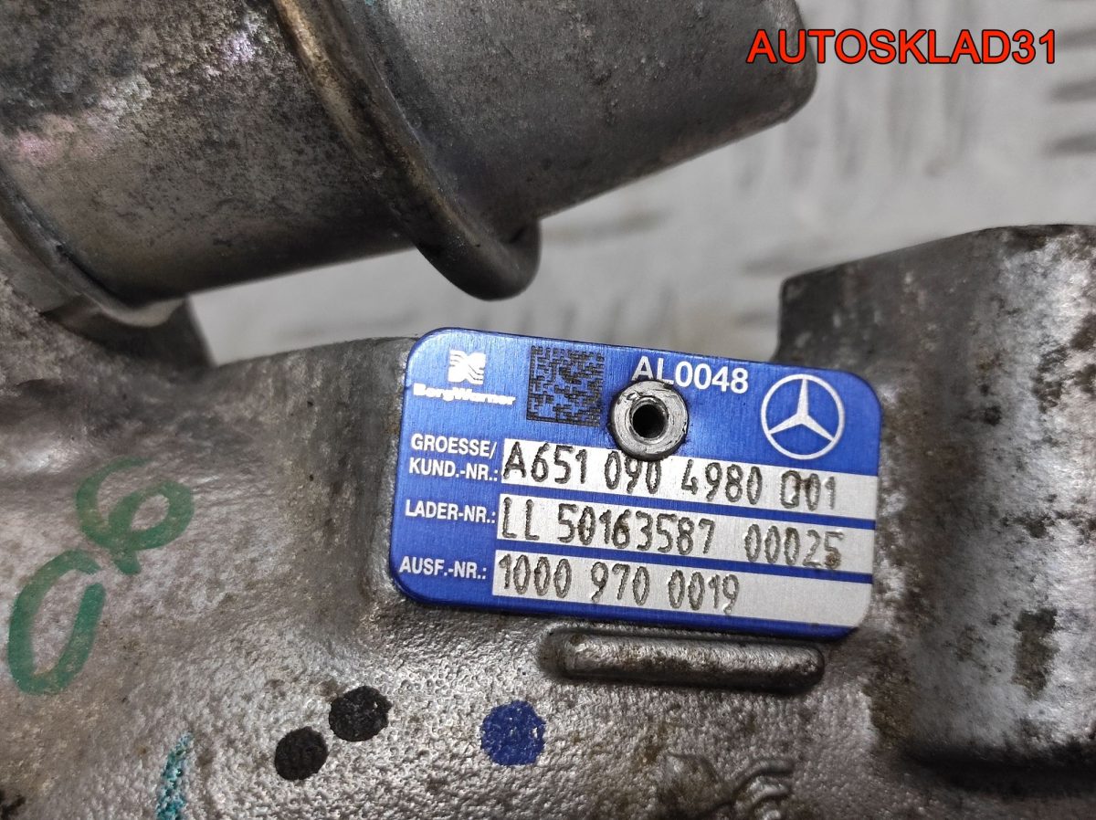 Турбина Mercedes GLK X204 2,2 651.912 A6510904980 - АвтоСклад31.рф - авторазборка контрактные б/у запчасти в г. Белгород