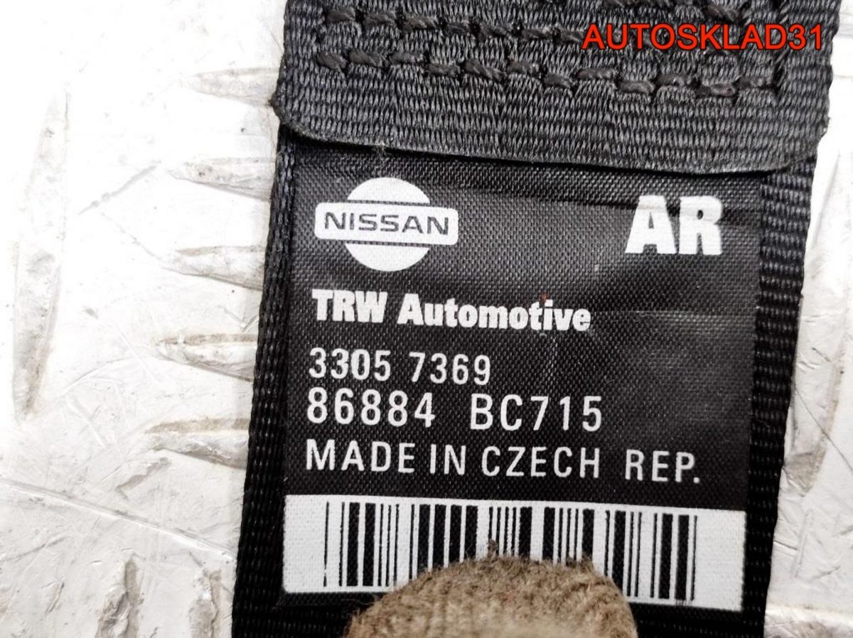 Ремень безопасности передний правый Nissan Micra K12 86884BC715 - АвтоСклад31.рф - авторазборка контрактные б/у запчасти в г. Белгород