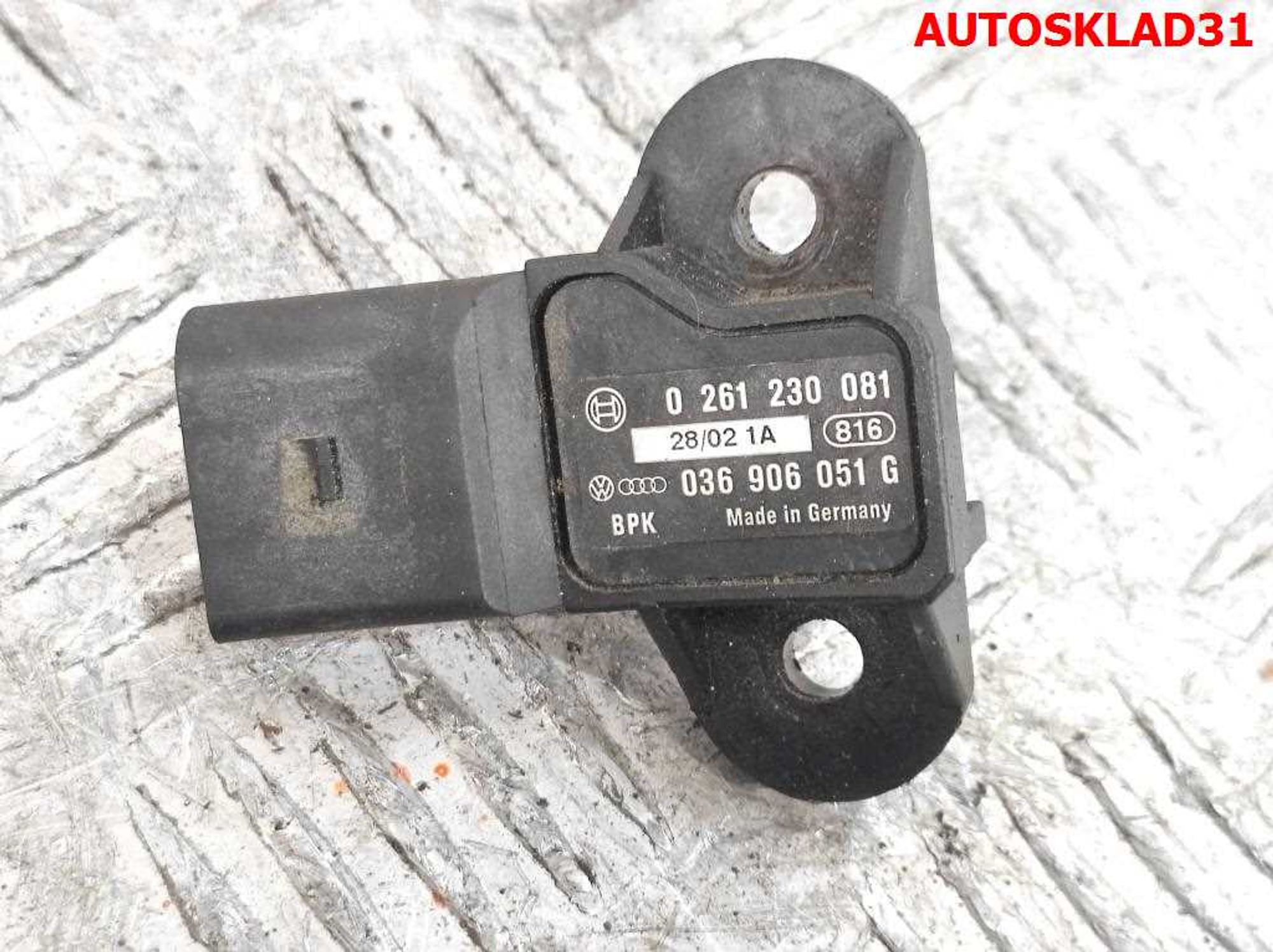Датчик давления воздуха VW Passat B5 1,8 Бензин 036906051G - АвтоСклад31.рф - авторазборка контрактные б/у запчасти в г. Белгород Датчик давления воздуха VW Passat B5 1,8 Бензин 036906051G - АвтоСклад31.рф - авторазборка контрактные б/у запчасти в г. Белгород
