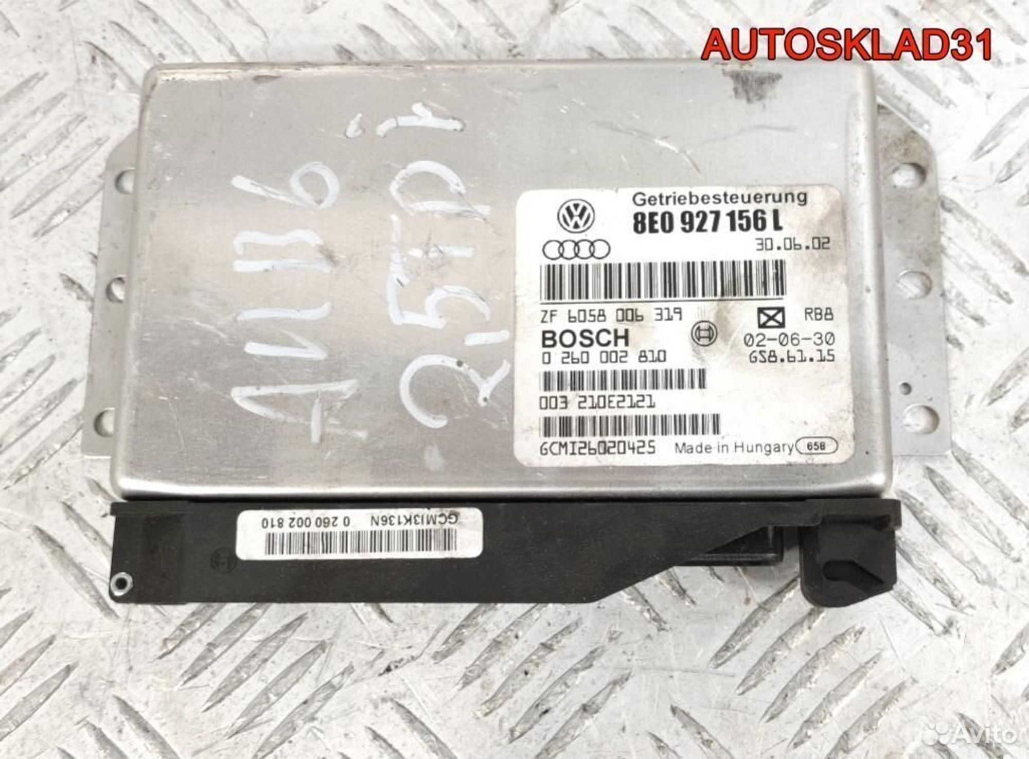 Блок эбу АКПП Audi A4 B6 8E0927156L Дизель - АвтоСклад31.рф - авторазборка контрактные б/у запчасти в г. Белгород Блок эбу АКПП Audi A4 B6 8E0927156L Дизель - АвтоСклад31.рф - авторазборка контрактные б/у запчасти в г. Белгород
