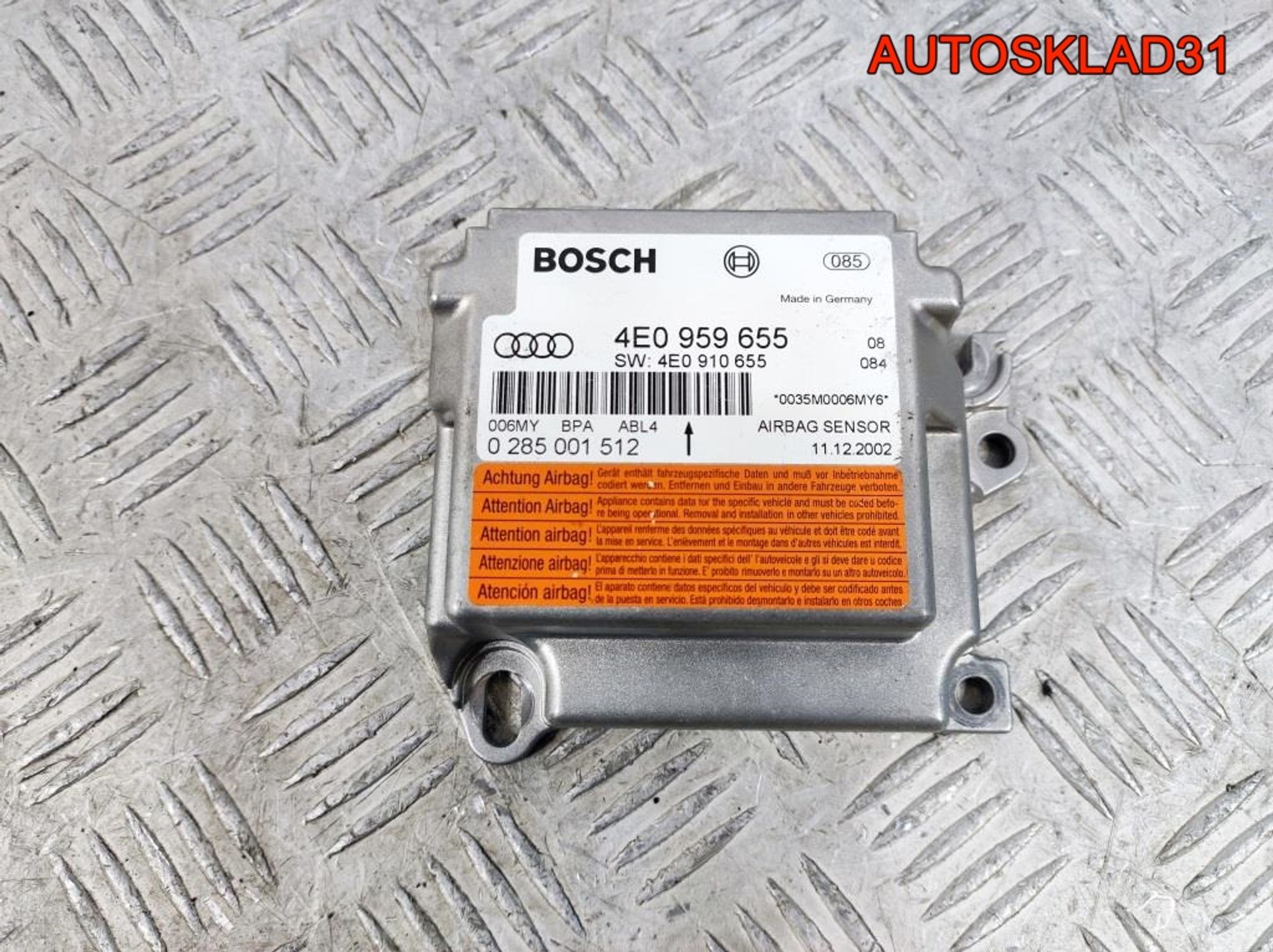 Блок управления AIR BAG Audi A8 D3 4E0959655 - АвтоСклад31.рф - авторазборка контрактные б/у запчасти в г. Белгород Блок управления AIR BAG Audi A8 D3 4E0959655 - АвтоСклад31.рф - авторазборка контрактные б/у запчасти в г. Белгород