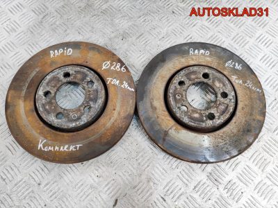 Диски тормозные передние комплект Skoda Rapid 6R0615301C - АвтоСклад31.рф - авторазборка контрактные б/у запчасти в г. Белгород