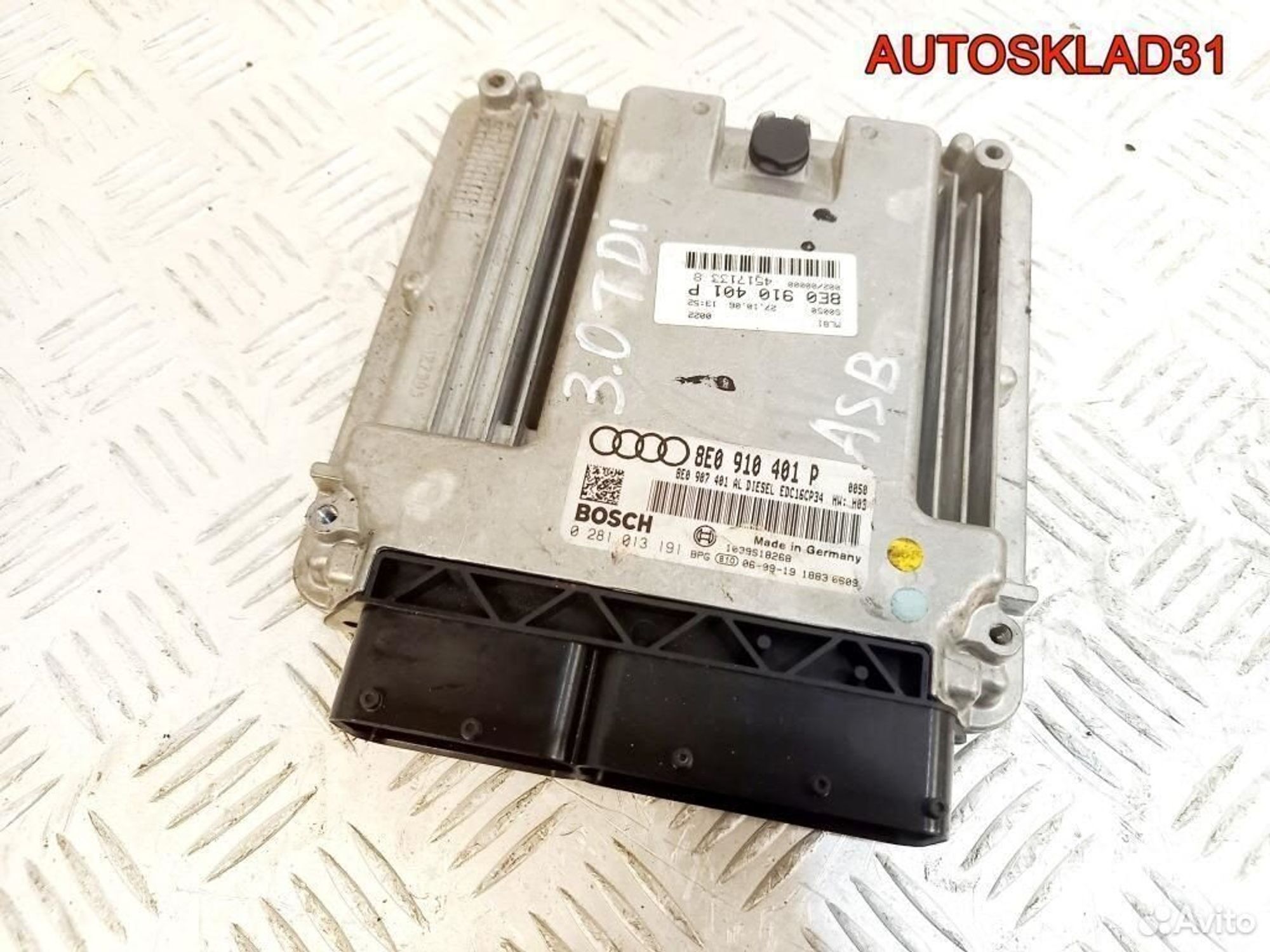 Блок эбу Audi A4 B7 3.0 ASB 8E0910401P Дизель - АвтоСклад31.рф - авторазборка контрактные б/у запчасти в г. Белгород Блок эбу Audi A4 B7 3.0 ASB 8E0910401P Дизель - АвтоСклад31.рф - авторазборка контрактные б/у запчасти в г. Белгород